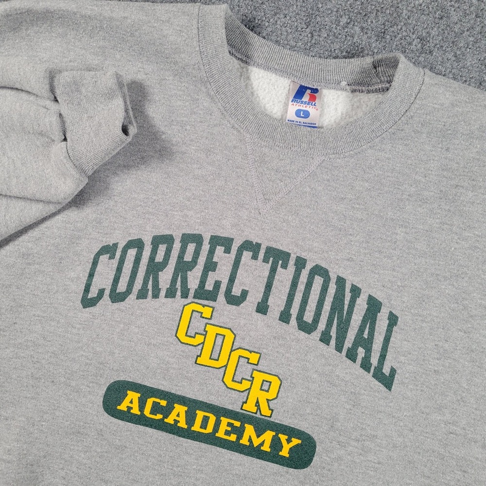 Russell Athletic Sweatshirt Mens Large Gray Crewneck CDCR Correctional Academy